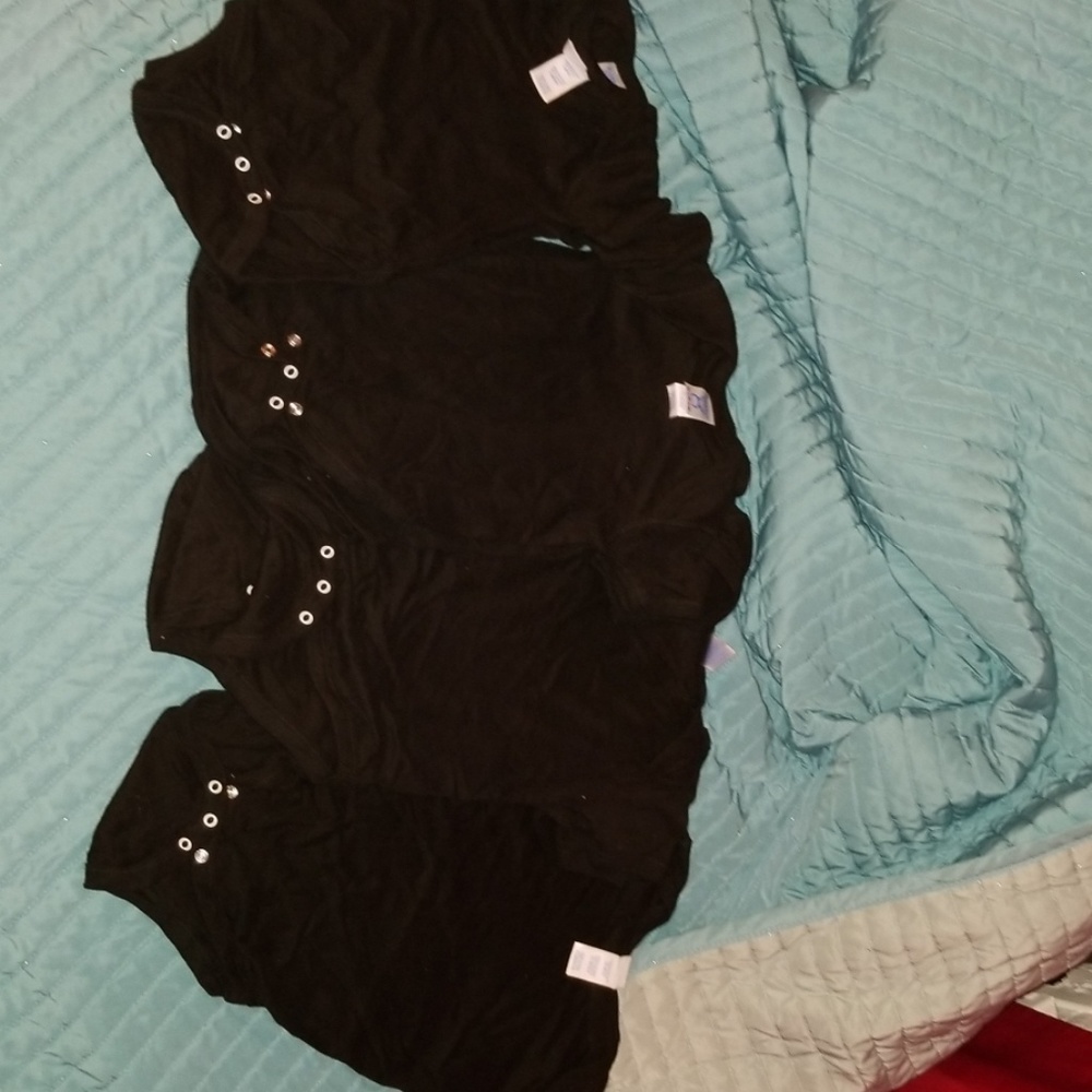 9 Blank Black Onesies